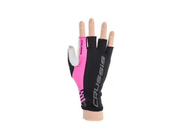 Crussis rukavice černá/růžová fluo vel. XL